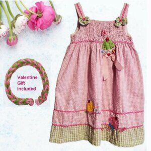 b.t. kids toddler Girls ❤️Pink Hand/Embroidery Ruffle Designed Dress Size 6